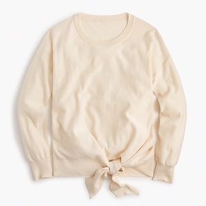 NWT Small J. Crew Navy Tie-front Crewneck Sweater